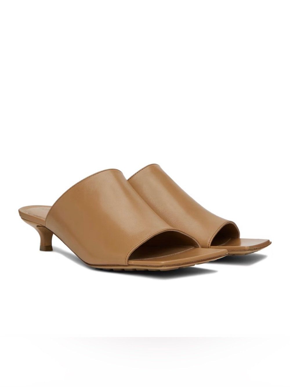 NEW Bottega Veneta Tan Stretch 35 Mules
